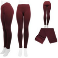 Women's Fleece Lined Leggings Footless Burgundy